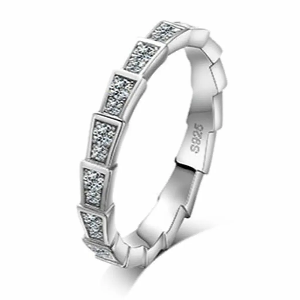 Echter D-Rundschliff, Verlobung, Hochzeit, Moissanit, Lab-Grown-Diamant-Bandring aus Sterlingsilber für Frauen, edler Schmuck